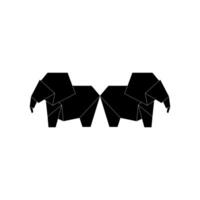 Pair Elephant Shape Inspired by Origami Form, can use for Logo, Pictogram, Animal Figure, Website, Apps, or Graphic Design Element. Editable vector
