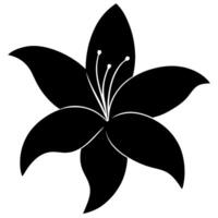 Beautiful lily silhouette for patterns and illustrations. vector