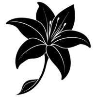 Beautiful lily silhouette great for patterns vector