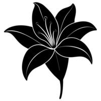 Beautiful lily silhouette great for patterns and illustration vector