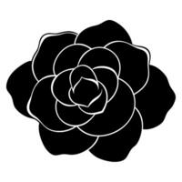 Modern camellia silhouette design for stylish botanical artwork vector