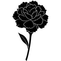 Minimalistic carnation flower silhouette ideal for designs. vector