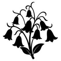 Minimalistic bluebell cluster silhouette creative project vector
