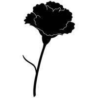 Minimalistic carnation flower silhouette ideal design vector