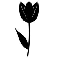 Simple tulip silhouette perfect for artistic projects. vector