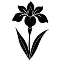 Minimalist iris flower art great for botanical and modern projects vector