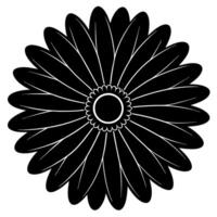 Beautiful gerbera bloom silhouette for botanical themed vector