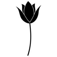 Simple tulip silhouette for artistic projects. vector
