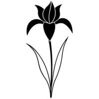 Minimalist iris flower art for botanical and modern projects vector