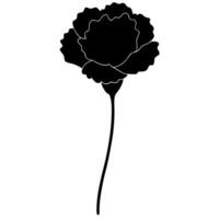 Minimalistic carnation flower silhouette ideal for creative design vector