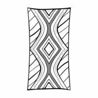 Abstract Graphic Silhouette with Line Pattern Textile vector