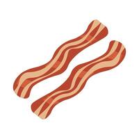 fried bacon on white background vector