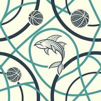 Seamless Linear Pattern Textile Art and Modern Interior Design Background vector