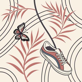 Minimal and Artistic Line Pattern Design with Abstract Graphic vector