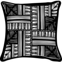 Abstract Graphic Silhouette with Line Pattern Textile Interior Design vector