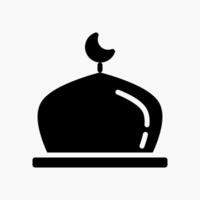Design Illustration graphic of roof of the mosque icon with glyph style. Suitable for UI, mobile design, web design, etc. vector
