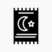 Design Illustration graphic of prayer mat icon with glyph style. Suitable for UI, mobile design, web design, etc. vector