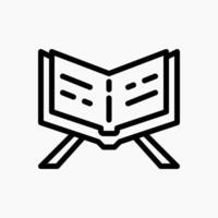 Design Illustration graphic of reading Al Quran icon with line style. Suitable for UI, mobile design, web design, etc. vector