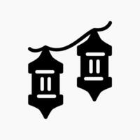 Design Illustration graphic of lantern icon with glyph style. Suitable for UI, mobile design, web design, etc. vector