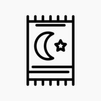 Design Illustration graphic of prayer mat icon with line style. Suitable for UI, mobile design, web design, etc. vector
