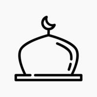 Design Illustration graphic of roof of the mosque icon with line style. Suitable for UI, mobile design, web design, etc. vector
