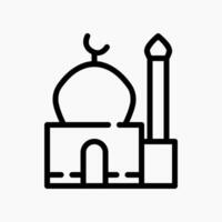 Design Illustration graphic of mosque icon with line style. Suitable for UI, mobile design, web design, etc. vector