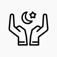 Design Illustration graphic of prayer icon with line style. Suitable for UI, mobile design, web design, etc. vector