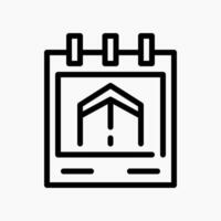 Design Illustration graphic of islamic calendar icon with line style. Suitable for UI, mobile design, web design, etc. vector