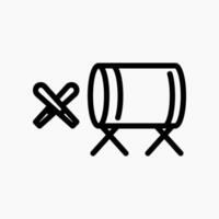 Design Illustration graphic of drum icon with line style. Suitable for UI, mobile design, web design, etc. vector