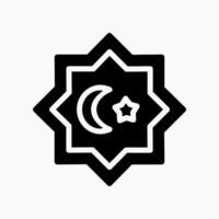 Design Illustration graphic of moon and star icon with glyph style. Suitable for UI, mobile design, web design, etc. vector
