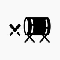 Design Illustration graphic of drum icon with glyph style. Suitable for UI, mobile design, web design, etc. vector