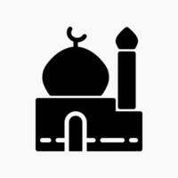 Design Illustration graphic of mosque icon with glyph style. Suitable for UI, mobile design, web design, etc. vector