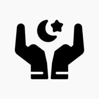 Design Illustration graphic of prayer icon with glyph style. Suitable for UI, mobile design, web design, etc. vector