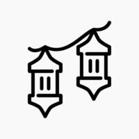 Design Illustration graphic of lantern icon with line style. Suitable for UI, mobile design, web design, etc. vector