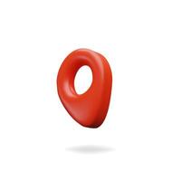 3d render red pin right position on the map. Mark location on the cartography. illustration three dimensional internet navigation. Direction tags address. Road point symbol for travel. Delivery info vector