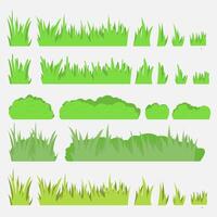 grass collection set with different shapes vector