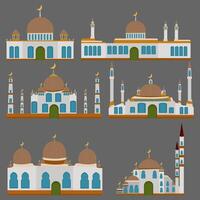 collection of mosques with different shapes vector