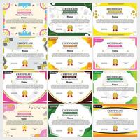 set of certificates with different types vector