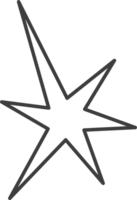 Y2k star shape. Outline icon of abstract spark and shiny irregular flash burst. Bling and twinkle geometric minimal retro design element. png