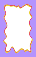 Wavy scallop border. Rectangle fun wavy frame. Cartoon hand drawn shape for text picture and photo. Doodle groovy psychedelic template. Abstract funky decorative y2k squiggle bubble. png