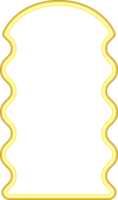 Wavy border frame. Squiggle edge rectangle. Neon color scallop shape. Retro groovy aesthetic element. Trendy 90s design for poster and invitation. png