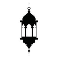 Black Silhouette of an Islamic Lantern for Ramadan and Eid Decorations vector