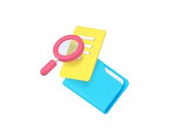 Report paper document file folder research analyzing 3d icon realistic illustration vector