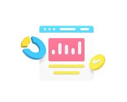 Workflow financial analyzing business research brainstorming 3d icon realistic illustration vector