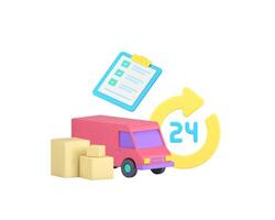 Express delivery moving always available service 3d icon realistic illustration vector