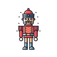 Colorful nutcracker figure in a festive design vector