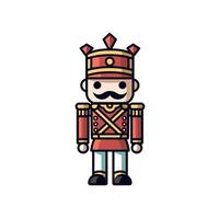Colorful nutcracker figurine in festive attire vector