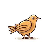 Bright yellow bird perched with a cheerful expression vector