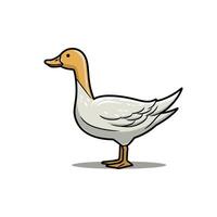 Cartoon duck standing with a cheerful expression vector