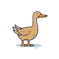 Playful duck standing on water in a light-hearted setting vector